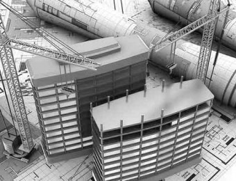 abstract 3d of building development concept