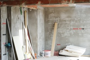 Cables on walls in new house